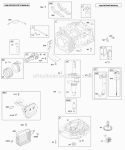 Crankcase CoverSump Crankshaft Oil Cylinder PistonRings Muffler Diagram and Parts List for AA0101-0001-01  Briggs and Stratton Engine